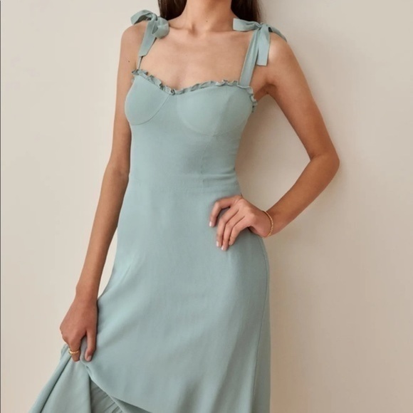 Reformation Nikita Dress in Celadon *NEW* - Picture 2 of 7